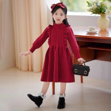 批发超级加厚毛衣1000克女童毛衣裙秋冬<b class='q'>连衣裙</b>儿童秋装女宝宝公主裙子