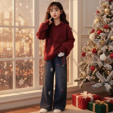 批发<b class='q'>女</b><b class='q'>童</b>洋气时髦过新年穿搭2026马年本命年衣服女大童冬装搭配一整套