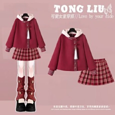 批发<b class='q'>女</b><b class='q'>童</b>新年<b class='q'>套装</b>秋冬新款儿童女孩国风红色毛衣裤子大童中式过年衣服