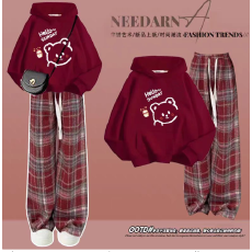 批发女童新年<b class='q'>套装</b>秋冬新款<b class='q'>儿童</b>女孩国风红色毛衣裤子大童中式过年衣服