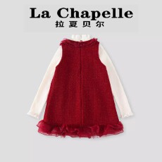 批发<b class='q'>女</b><b class='q'>童</b>红色连衣裙套装冬装新款洋气儿童超好看小香风裙子潮