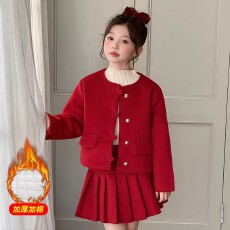 批发240克舒芙绒复合220克真超 三件套女<b class='q'>童</b><b class='q'>拜年</b>服冬<b class='q'>装</b><b class='q'>中大</b>儿<b class='q'>童</b>