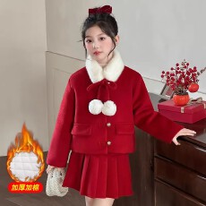 批发240克舒芙绒复合220克真超 三件套女<b class='q'>童</b><b class='q'>拜年</b>服冬<b class='q'>装</b><b class='q'>中大</b>儿<b class='q'>童</b>