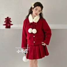 批发240克舒芙绒复合220克真超 三件套女<b class='q'>童</b><b class='q'>拜年</b>服冬<b class='q'>装</b><b class='q'>中大</b>儿<b class='q'>童</b>