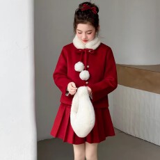 批发240克舒芙绒复合220克真超 三件套女<b class='q'>童</b><b class='q'>拜年</b>服冬<b class='q'>装</b><b class='q'>中大</b>儿<b class='q'>童</b>