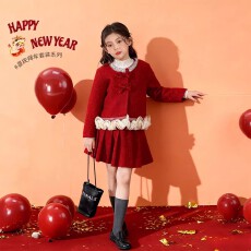 批发240克舒芙绒复合真超原版质量裙子加内里女<b class='q'>童</b><b class='q'>拜年</b>服冬<b class='q'>装</b><b class='q'>中大</b>儿<b class='q'>童</b>