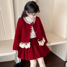 批发240克舒芙绒复合真超原版质量裙子加内里女<b class='q'>童</b><b class='q'>拜年</b>服冬<b class='q'>装</b><b class='q'>中大</b>儿<b class='q'>童</b>