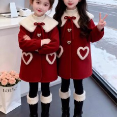 批发双面绒复合羊驼绒 原版质量 女<b class='q'>童</b><b class='q'>拜年</b>服冬<b class='q'>装</b><b class='q'>中大</b>儿<b class='q'>童</b>