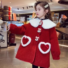 批发双面绒复合羊驼绒 原版质量 女<b class='q'>童</b><b class='q'>拜年</b>服冬<b class='q'>装</b><b class='q'>中大</b>儿<b class='q'>童</b>