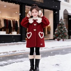 批发双面绒复合羊驼绒 原版质量 女<b class='q'>童</b><b class='q'>拜年</b>服冬<b class='q'>装</b><b class='q'>中大</b>儿<b class='q'>童</b>