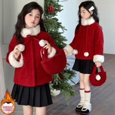批发双面绒复合红色羊驼绒 原版质量 女<b class='q'>童</b><b class='q'>拜年</b>服冬<b class='q'>装</b><b class='q'>中大</b>儿<b class='q'>童</b>