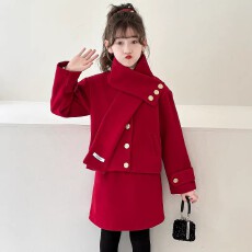 批发230克舒芙绒复合220克真超原版贴布绣<b class='q'>裙子</b>加内里三件套女童过年服