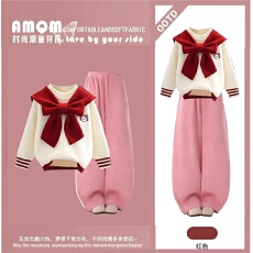 批发儿童拜年服加绒加厚套<b class='q'>装</b>新年马年男女童<b class='q'>假</b>两件卫衣两件套