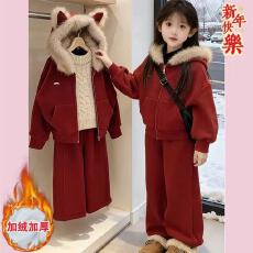 批发原版毛毛 一码32元 高质量童装新年款过年套装