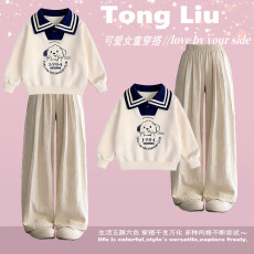 批发<b class='q'>女</b><b class='q'>童</b><b class='q'>套装</b>2026新款初中生学院风巨好看的洋气炸街上衣裤子两件套