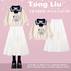 批发女大童独特漂亮早春季穿搭上衣裤子一整套高级感小女孩洋气炸街