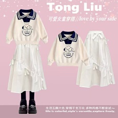 批发女大童独特漂亮早春季穿搭上衣裤子一整套高级感小女孩洋气炸街