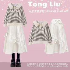 批发<b class='q'>女</b><b class='q'>童</b>卫衣<b class='q'>套装</b>2026新款中大童半身裙儿童Polo领‌上衣一整套穿搭