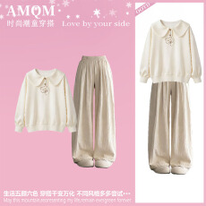 批发2026新款今年流行爆款运动<b class='q'>套装</b>女秋冬初中生格子裤卫衣一整套