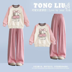 批发2026新款今年流行爆款运动<b class='q'>套装</b>女秋冬初中生格子裤卫衣一整套