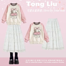 批发<b class='q'>女</b><b class='q'>童</b>卫衣<b class='q'>套装</b>2026新款中大童半身裙儿童Polo领‌上衣一整套穿搭