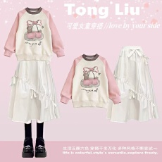 批发<b class='q'>女</b><b class='q'>童</b>卫衣<b class='q'>套装</b>2026新款中大童半身裙儿童Polo领‌上衣一整套穿搭