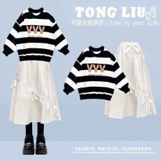 批发女童卫衣套装2026新款中大童<b class='q'>半身裙</b>儿童Polo领‌上衣一整套穿搭