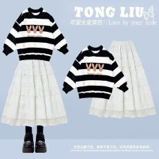 批发<b class='q'>女</b><b class='q'>童</b>卫衣<b class='q'>套装</b>2026新款中大童半身裙儿童Polo领‌上衣一整套穿搭