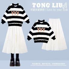 批发女大童独特漂亮早春季穿搭上衣裤子一整套高级感小女孩洋气炸街