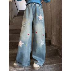 批发<b class='q'>女童</b>202<b class='q'>6</b>新款春款新时髦<b class='q'>牛仔</b>裤直筒裤超洋气直百搭儿童阔腿裤