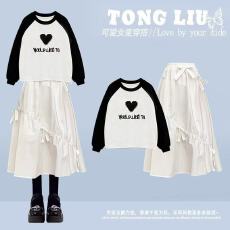 批发<b class='q'>女童</b>卫<b class='q'>衣</b>套装2026新款中大童<b class='q'>半身裙</b>儿童Polo领‌上衣一整套穿搭