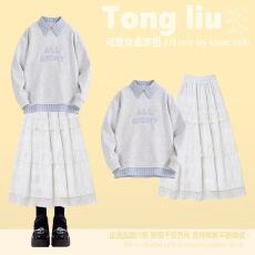 批发<b class='q'>女童</b>卫<b class='q'>衣</b>套装2026新款中大童<b class='q'>半身裙</b>儿童Polo领‌上衣一整套穿搭