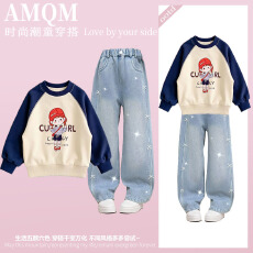批发<b class='q'>女</b><b class='q'>童</b><b class='q'>2026</b><b class='q'>新款</b>春款套装新时髦超洋气儿<b class='q'>童</b>两件套<b class='q'>牛仔裤</b>套装