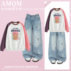 批发<b class='q'>女</b><b class='q'>童</b><b class='q'>2026</b><b class='q'>新款</b>春款套装新时髦超洋气儿<b class='q'>童</b>两件套<b class='q'>牛仔裤</b>套装