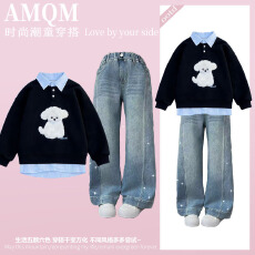 批发<b class='q'>女</b><b class='q'>童</b><b class='q'>2026</b><b class='q'>新款</b>春款套装新时髦超洋气儿<b class='q'>童</b>两件套<b class='q'>牛仔裤</b>套装