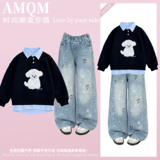 批发<b class='q'>女</b><b class='q'>童</b><b class='q'>2026</b><b class='q'>新款</b>春款套装新时髦超洋气儿<b class='q'>童</b>两件套<b class='q'>牛仔裤</b>套装