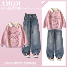 批发<b class='q'>女</b><b class='q'>童</b><b class='q'>2026</b><b class='q'>新款</b>春款套装新时髦超洋气儿<b class='q'>童</b>两件套<b class='q'>牛仔裤</b>套装