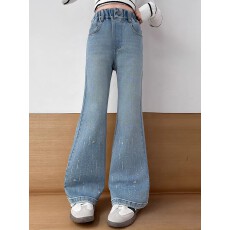 批发<b class='q'>女</b><b class='q'>童</b>2026新款春款新时髦牛仔裤直筒裤超洋气直百搭儿童阔腿裤