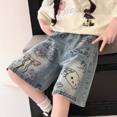 批发<b class='q'>女</b><b class='q'>童</b>2026新款春款新时髦牛仔裤直筒裤超洋气直百搭儿童阔腿裤