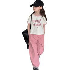 批发女童夏季<b class='q'>套装</b>2026新款洋气时髦小女孩运动衣服儿童夏装短袖两件套