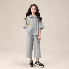 批发<b class='q'>女</b>童洋气<b class='q'>阔腿裤</b><b class='q'>套</b>装中大童夏2026新款休闲儿童短袖T恤<b class='q'>运动</b>两件套