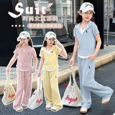 批发<b class='q'>女</b><b class='q'>童</b><b class='q'>套装</b><b class='q'>夏季</b>2026新款夏款儿<b class='q'>童</b>连帽假两件短袖中<b class='q'>大</b><b class='q'>童</b>阔腿裤<b class='q'>两件</b>套
