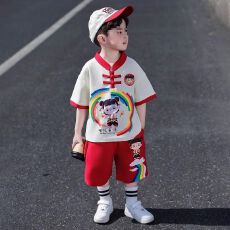 批发男童汉服夏季2026新款<b class='q'>儿童</b>新中式国风套装男孩洋气哪吒魔童<b class='q'>演出服</b>