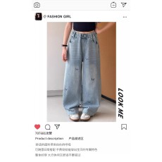 批发女<b class='q'>童</b><b class='q'>春秋</b>款阔腿牛仔裤2026新款中<b class='q'>大</b><b class='q'>童</b>时髦洋气女孩烫钻刺绣阔腿裤