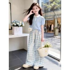 批发女童夏季短袖T恤2026新款<b class='q'>亲子装</b>纯棉休闲印花夏装圆领初中生上衣