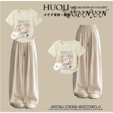 批发<b class='q'>女童</b>夏<b class='q'>季</b>短袖<b class='q'>T</b><b class='q'>恤</b>2026新款亲子装纯棉休闲印花夏装圆领初中生上衣