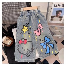 批发<b class='q'>女</b>童裤子春装2026新款洋气<b class='q'>宝宝</b>休闲裤春秋款阔腿裤儿<b class='q'>童</b>直筒牛仔裤