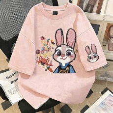 批发2026夏季新款扎染短袖t恤女童<b class='q'>韩版</b>潮流中大童仿刺绣<b class='q'>打底衫</b>上衣服