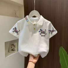 批发40支纯棉儿童polo衫短袖夏季男女童韩版小马T恤宝宝洋气翻领上衣