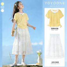 批发优优1点女童夏装连衣裙2026新款儿童公主裙子夏季短袖女孩网纱裙